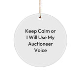 Auctioneer Humor Funny Circle Ornaments Gifts for Auctioneer Men Women Friends Coworkers Family - Image 1